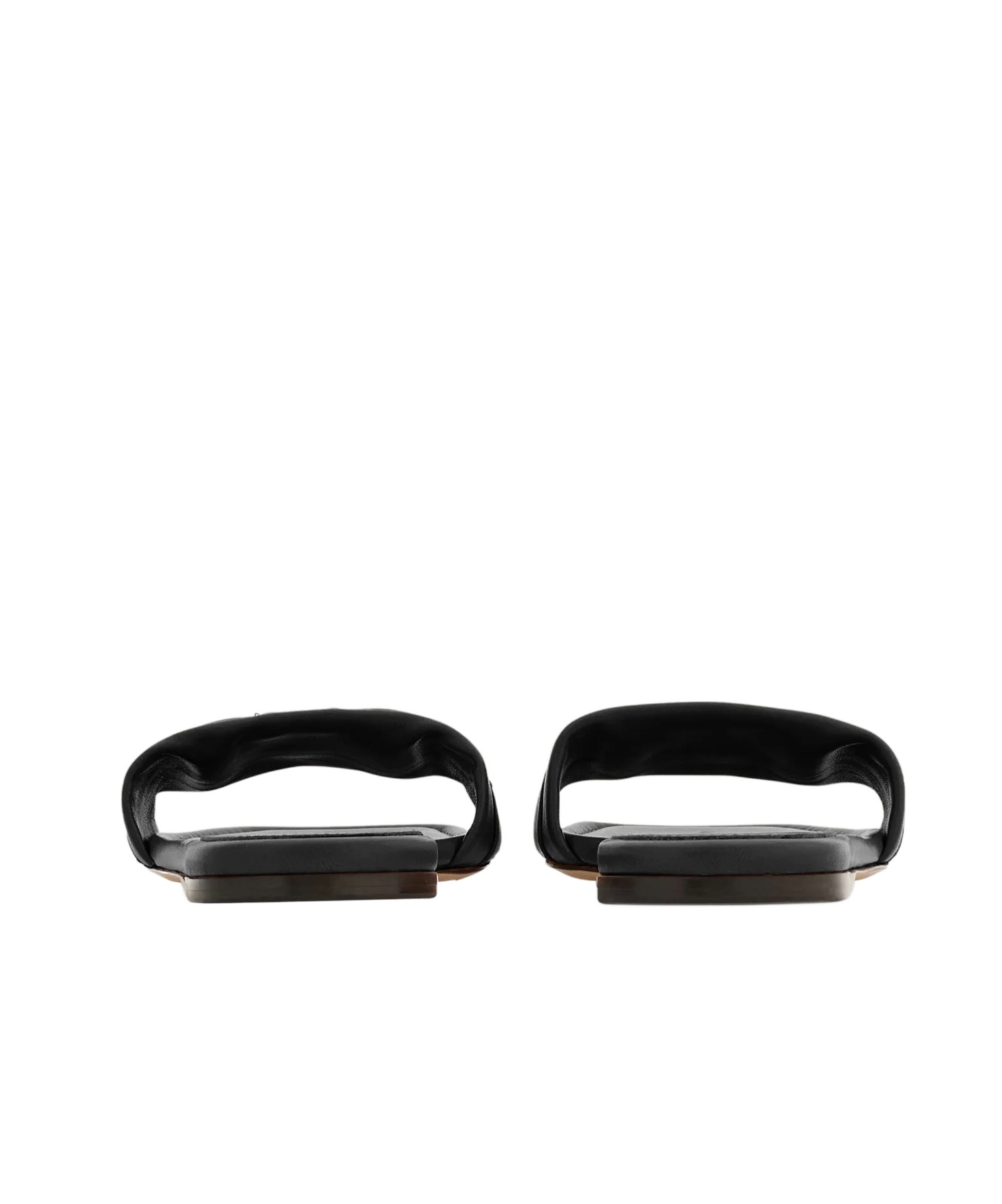Ferragamo Liss Black Sandals With Embossed Logo On The Band And Square Toe In Leather Woman In Black