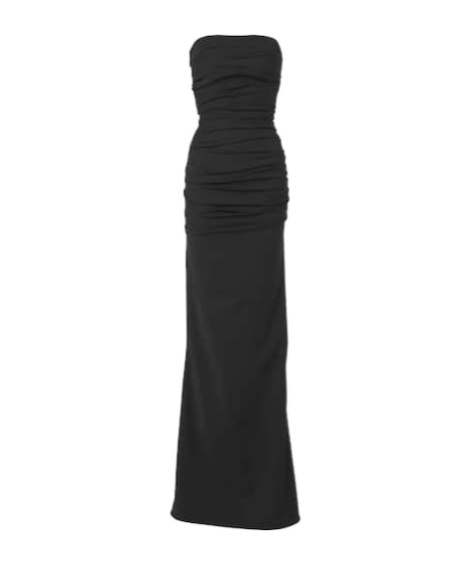 Maticevski Intoxicate Ruched Strapless Gown In Black