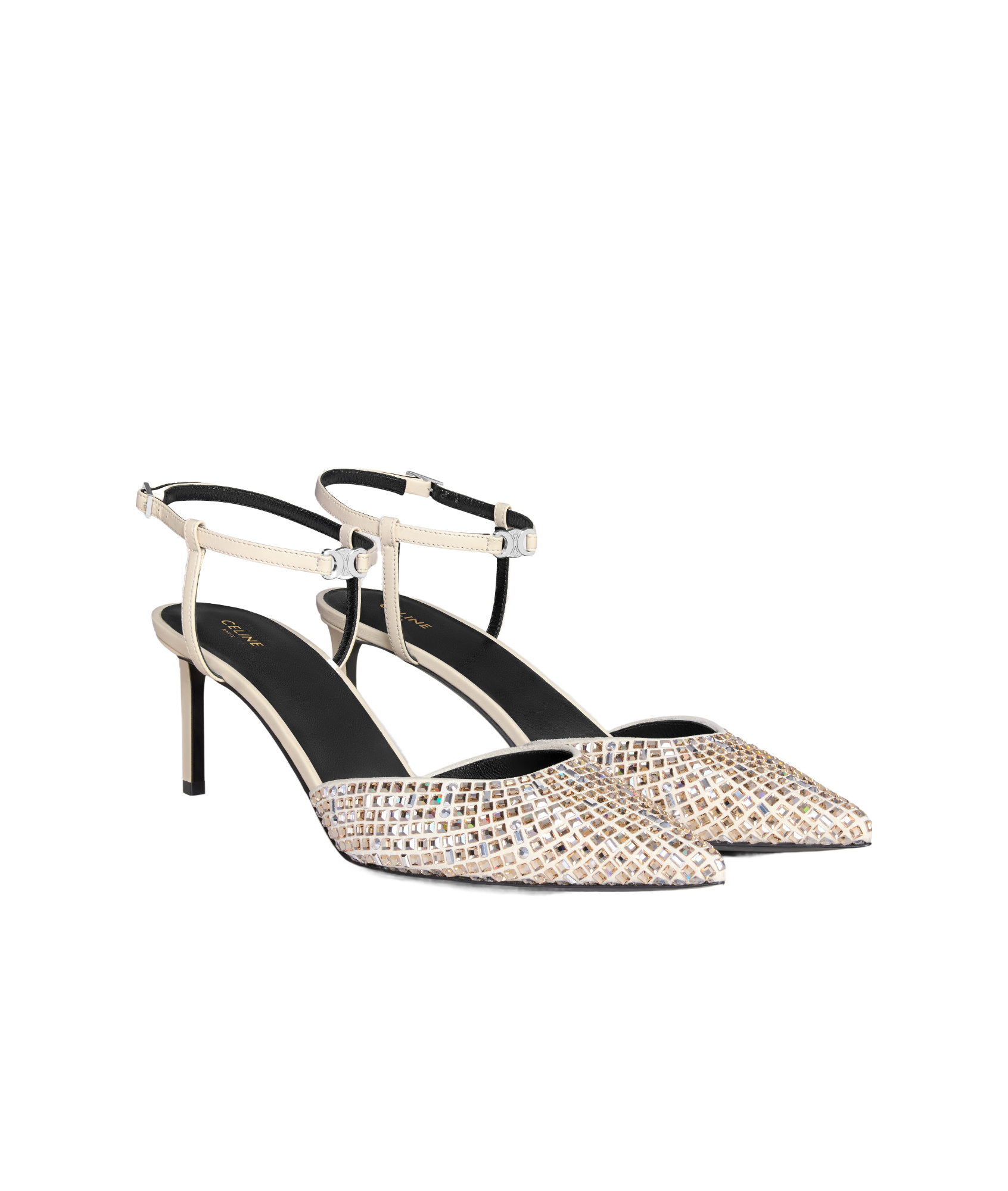 Celine Pointed High-heeled Sandals In Nude