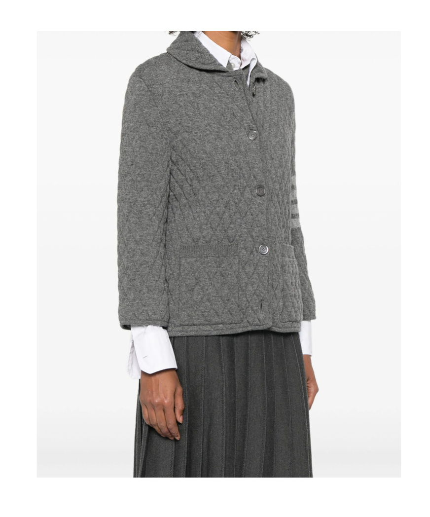 Thom Browne Long Sleeve Casual Jacket In Gray