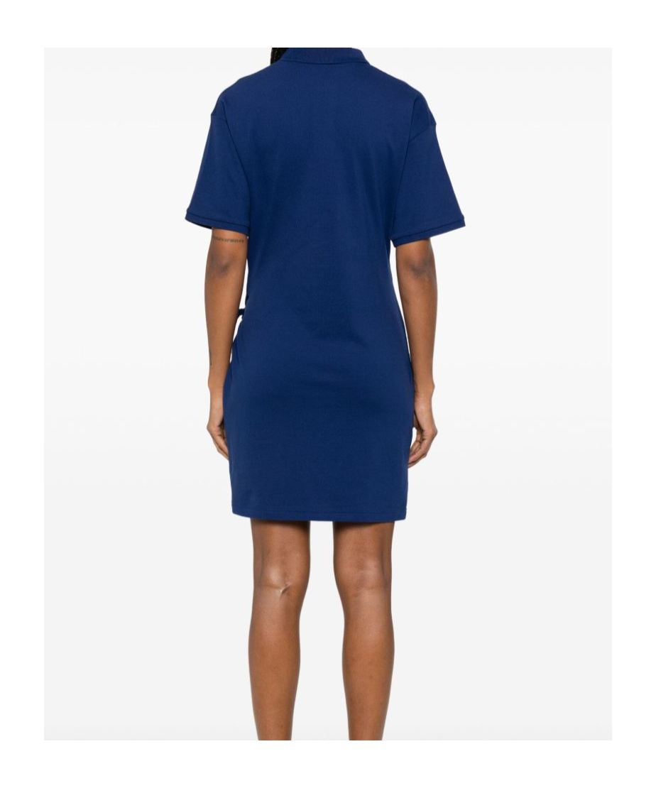 Shop Polo Ralph Lauren Draped-panel Mini Dress In Blue