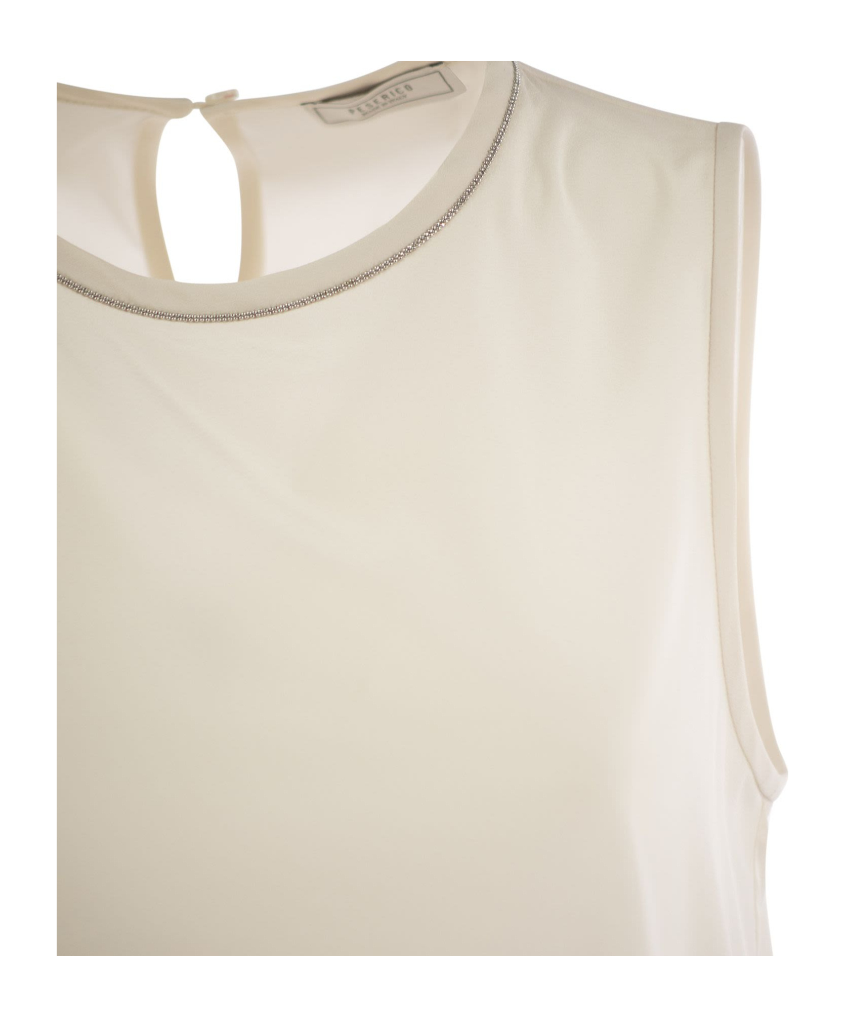Peserico Stretch Silk Crepe De Chine Top In Nude