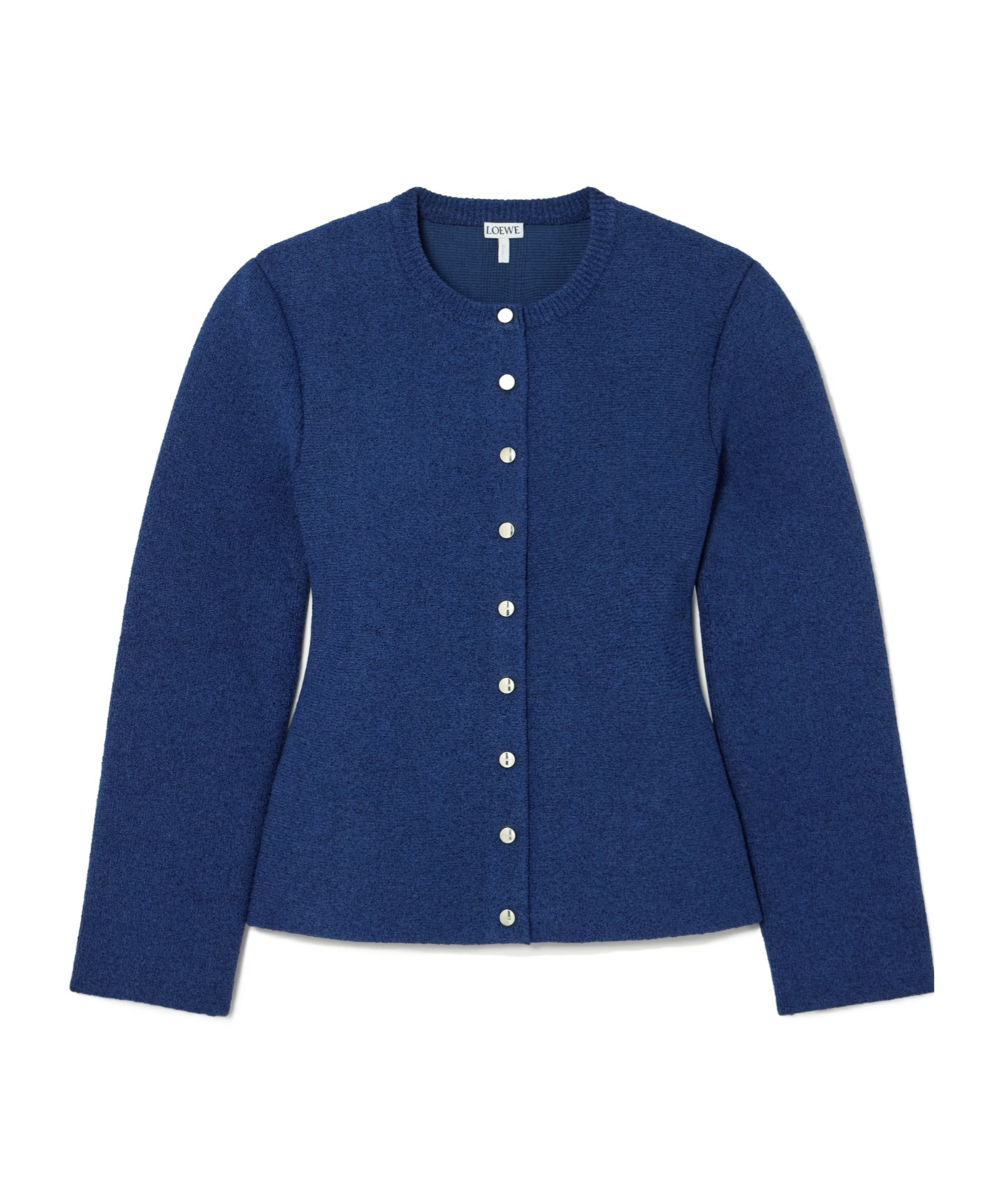 Loewe Long-sleeved Knitted Cardigan In Blue