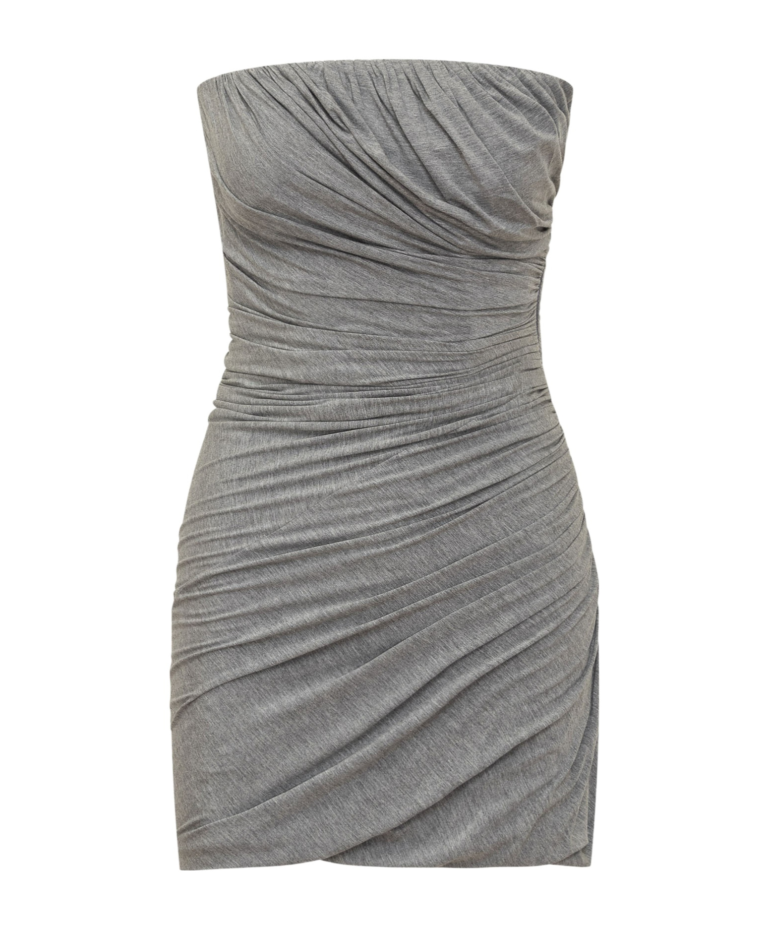 Attico Draped Bustier Mini Dress In Gray