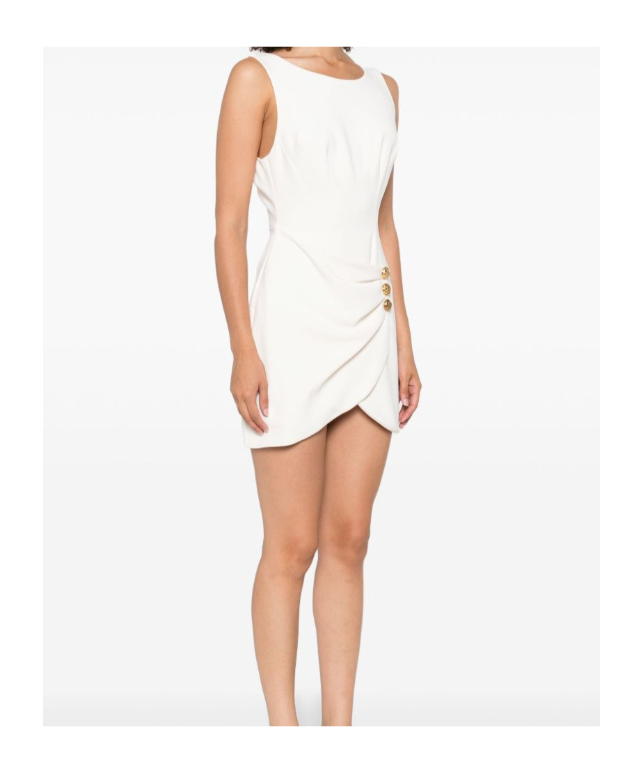Elisabetta Franchi Button-embellished Mini Dress In White