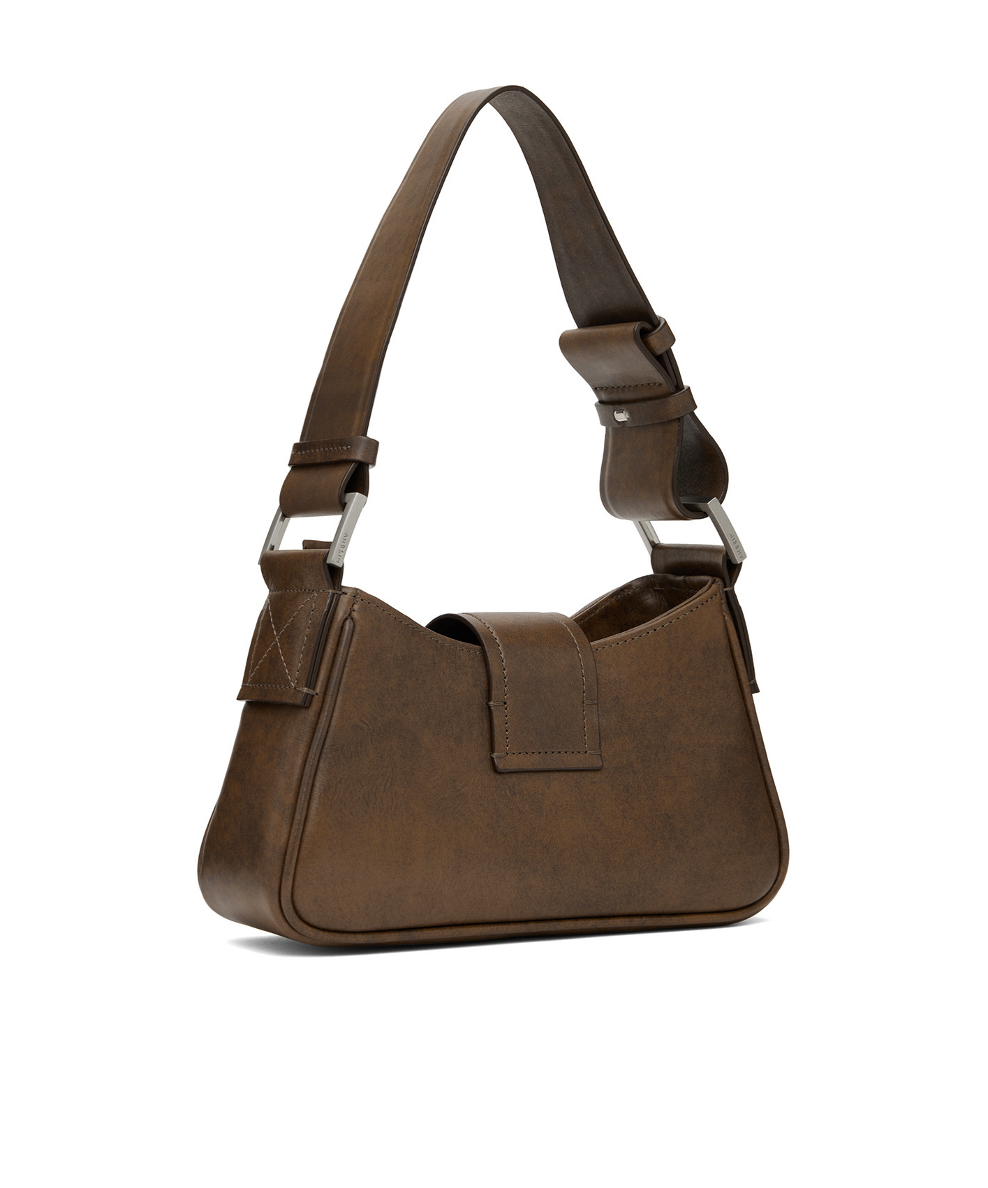 Misbhv Brown Small Leather Shoulder Bag In Green