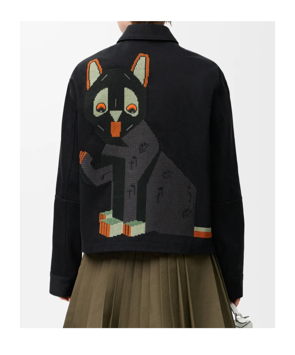 Loewe X Louis Wain Cat-embroidery Jacket In Black