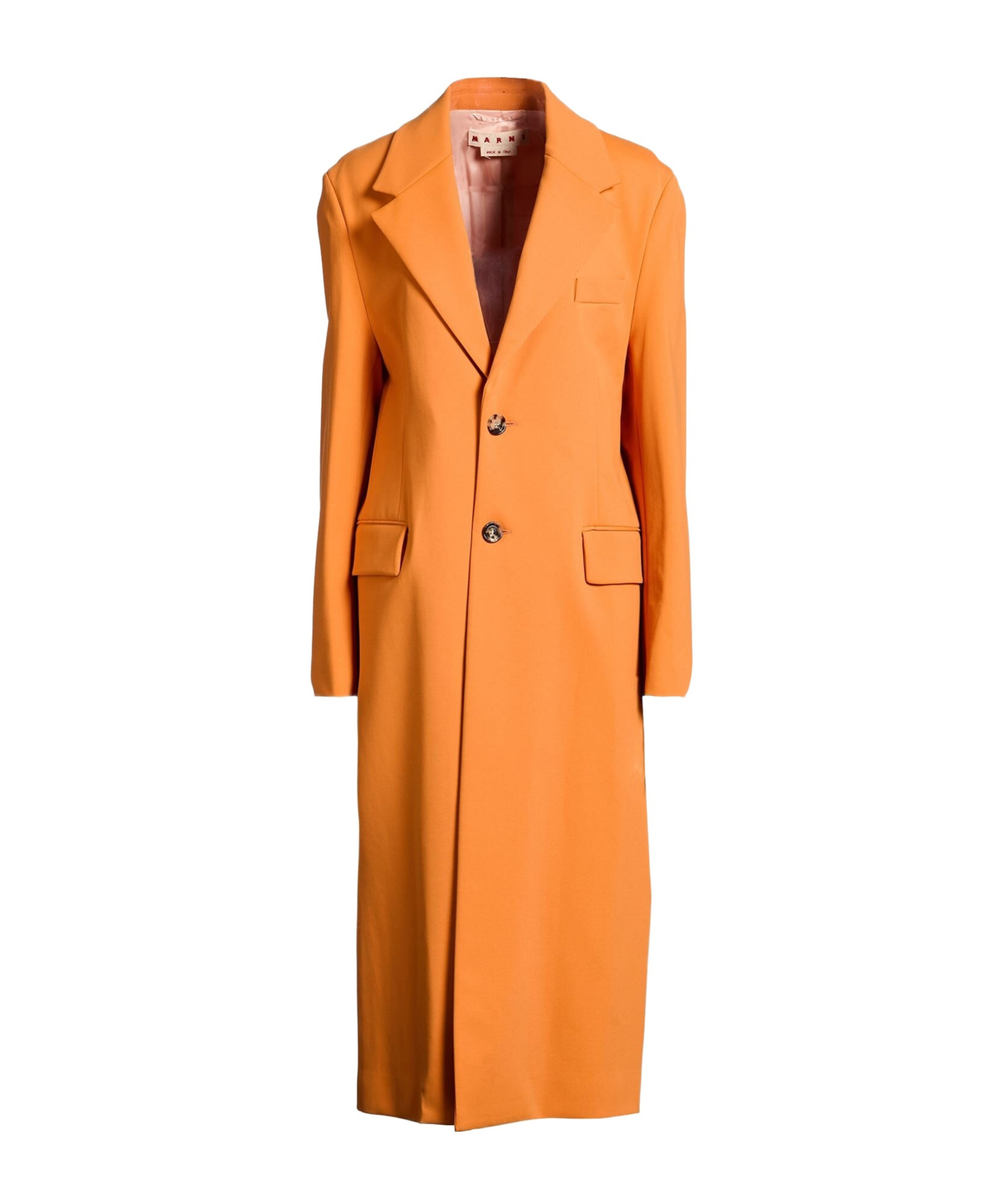 Marni Single-breasted Overcoat In Orange