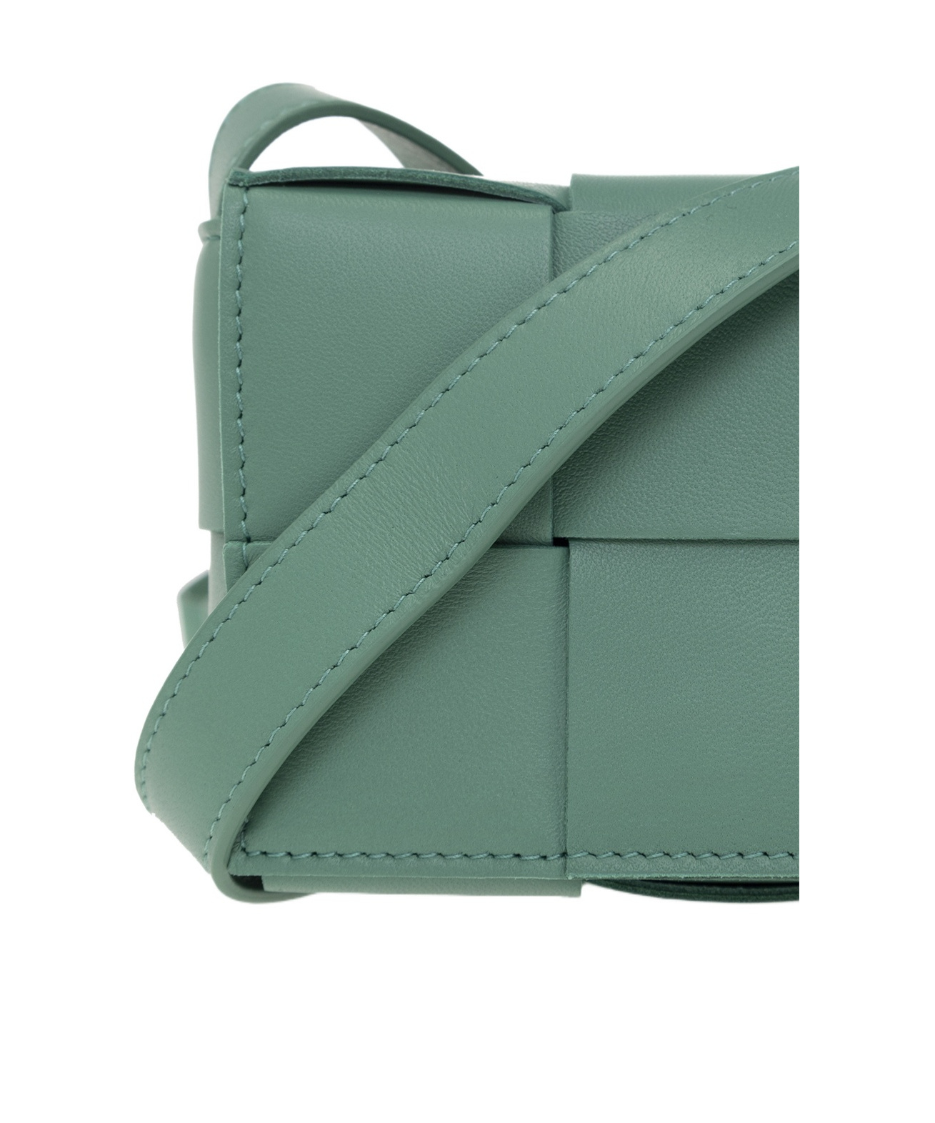 Bottega Veneta Mini Cassette Knitted Shoulder Bag In Green