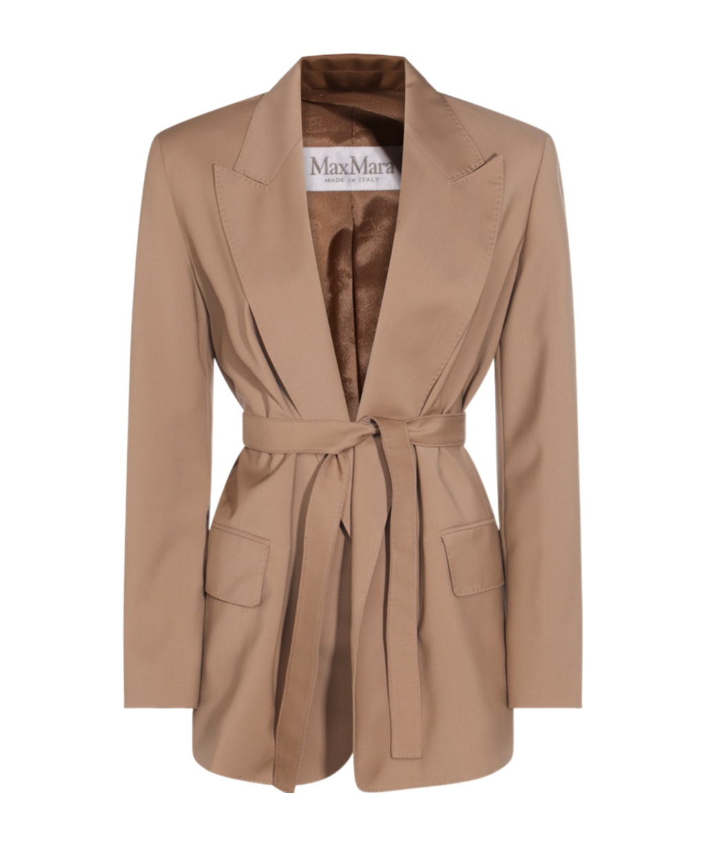 Max Mara Beige Wool Talento Blazer In Neutral