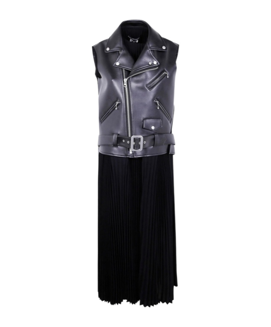 Junya Watanabe Sleeveless Long Jacket Belted Waist In Black
