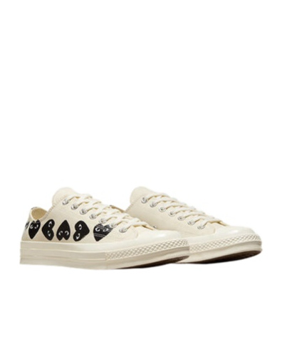 Comme Des Garçons Play X Converse Multi Hearts-print Low-top Sneakers In Nude