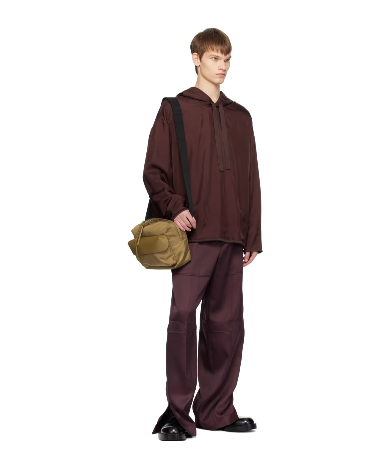 Jil Sander Pull Rope Hooded Sweater In Red
