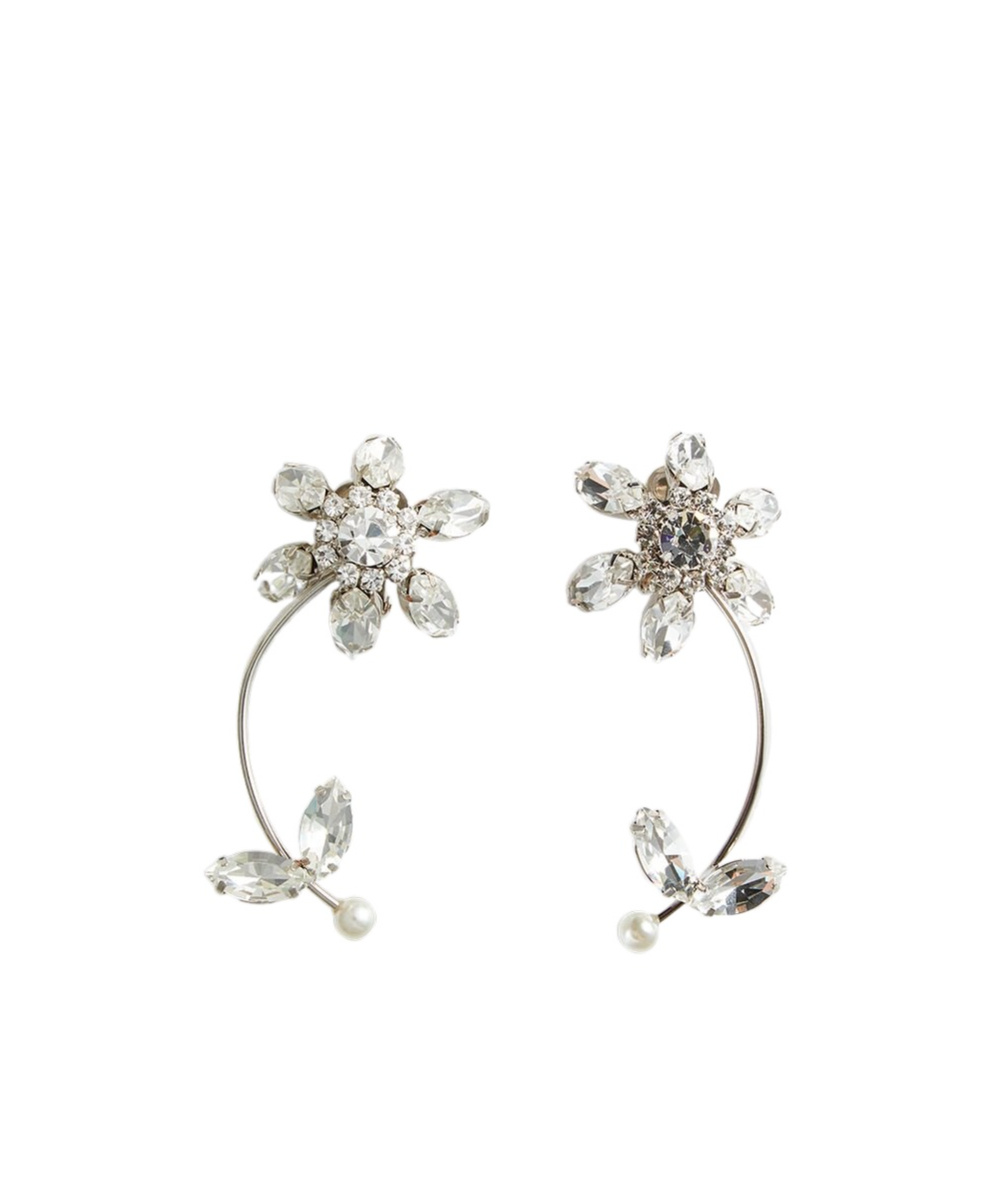 Dsquared2 Floral Crystal Earrings In White