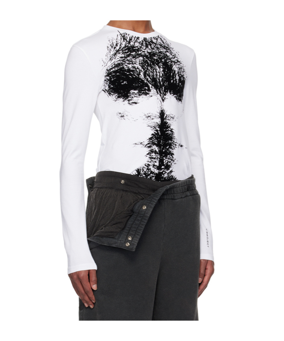 Y/project Hairy Chest Long-sleeve T-shirt In Black