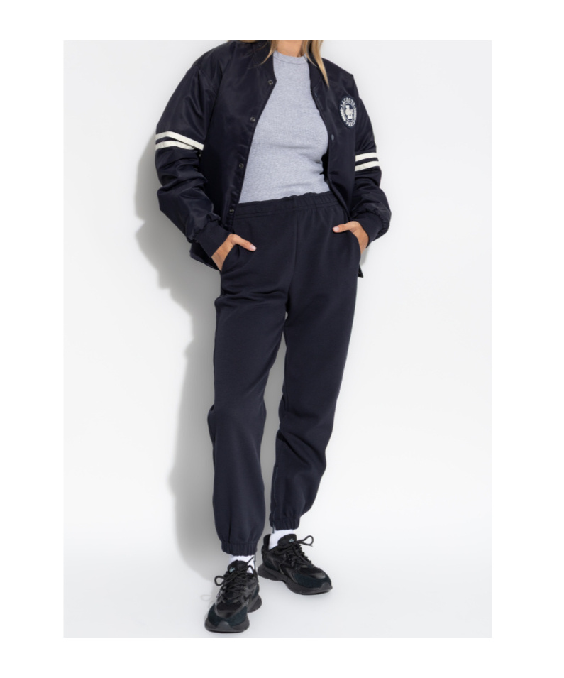 Lacoste High-waist Cotton Track Pant In Blue
