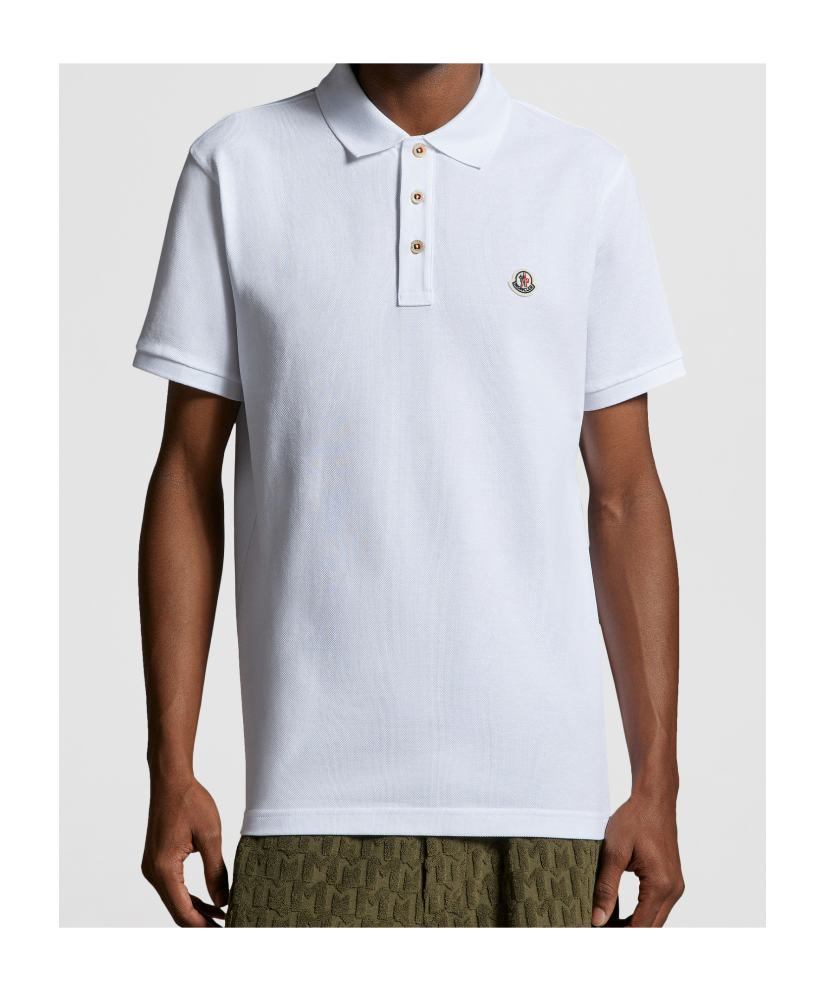 Moncler Short-sleeved Polo Shirt In White