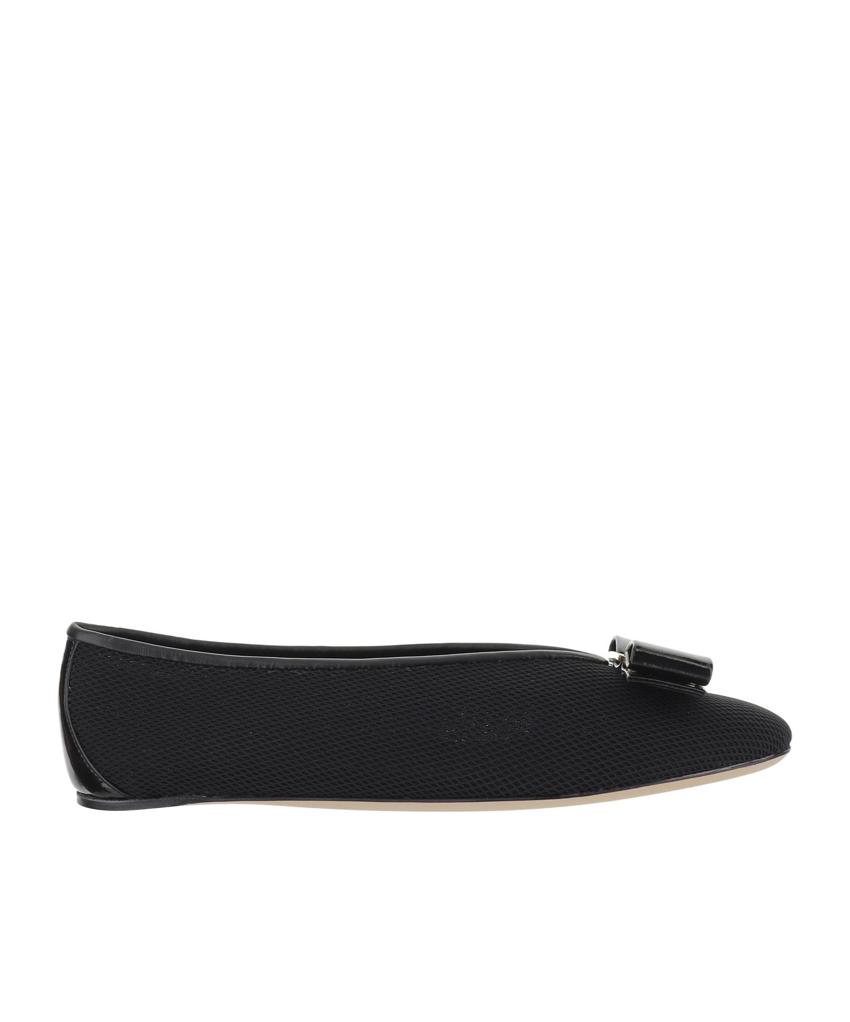 Ferragamo Vanna V Ballerinas In Velvet In Black