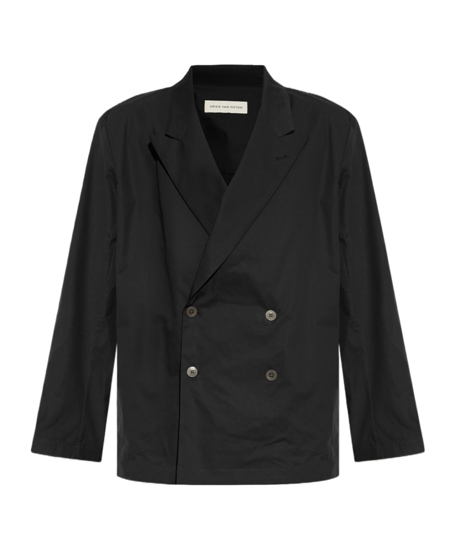 Dries Van Noten Long-sleeved Suit Coat In Black