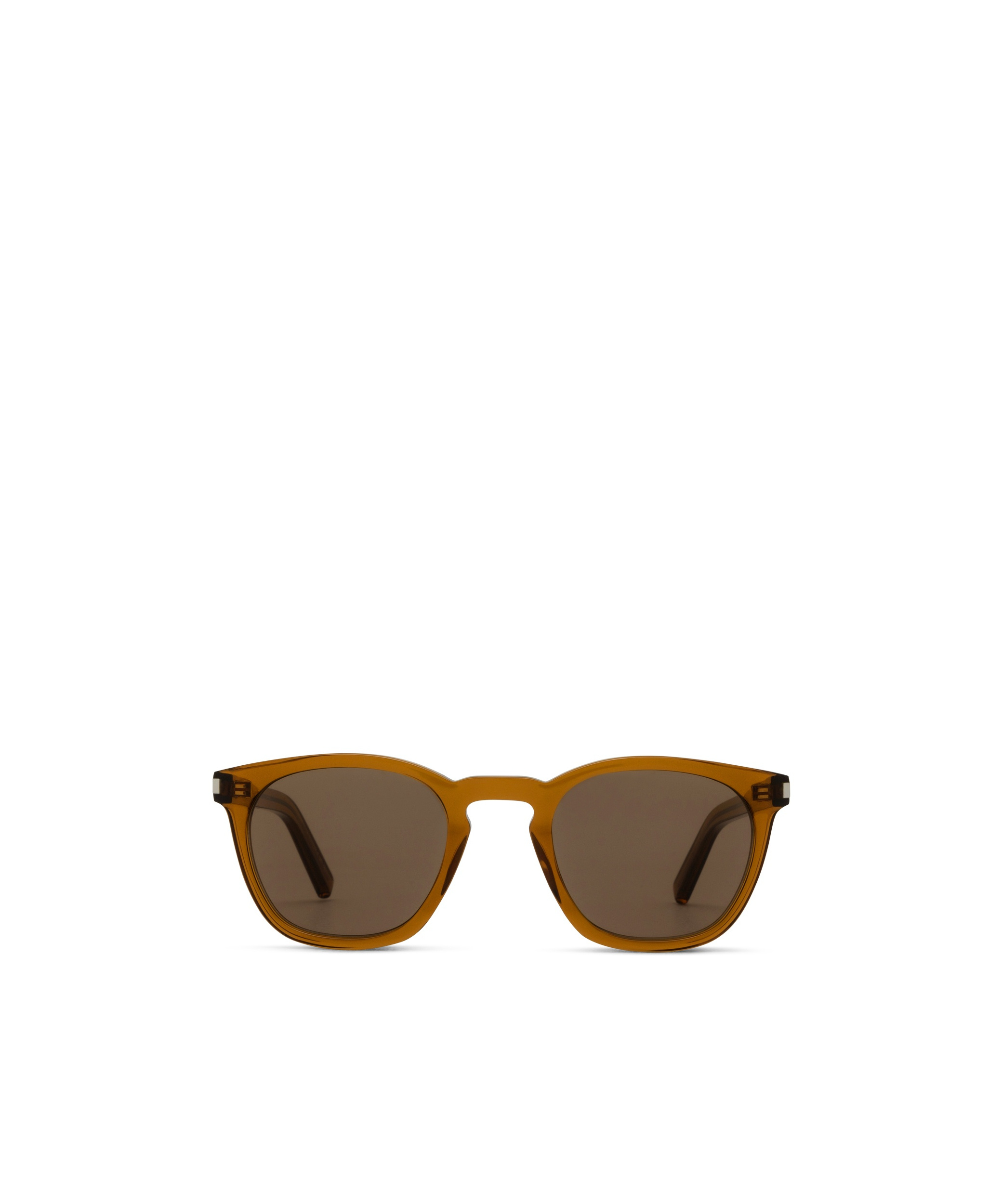 Saint Laurent Logo Sunglasses In Brown