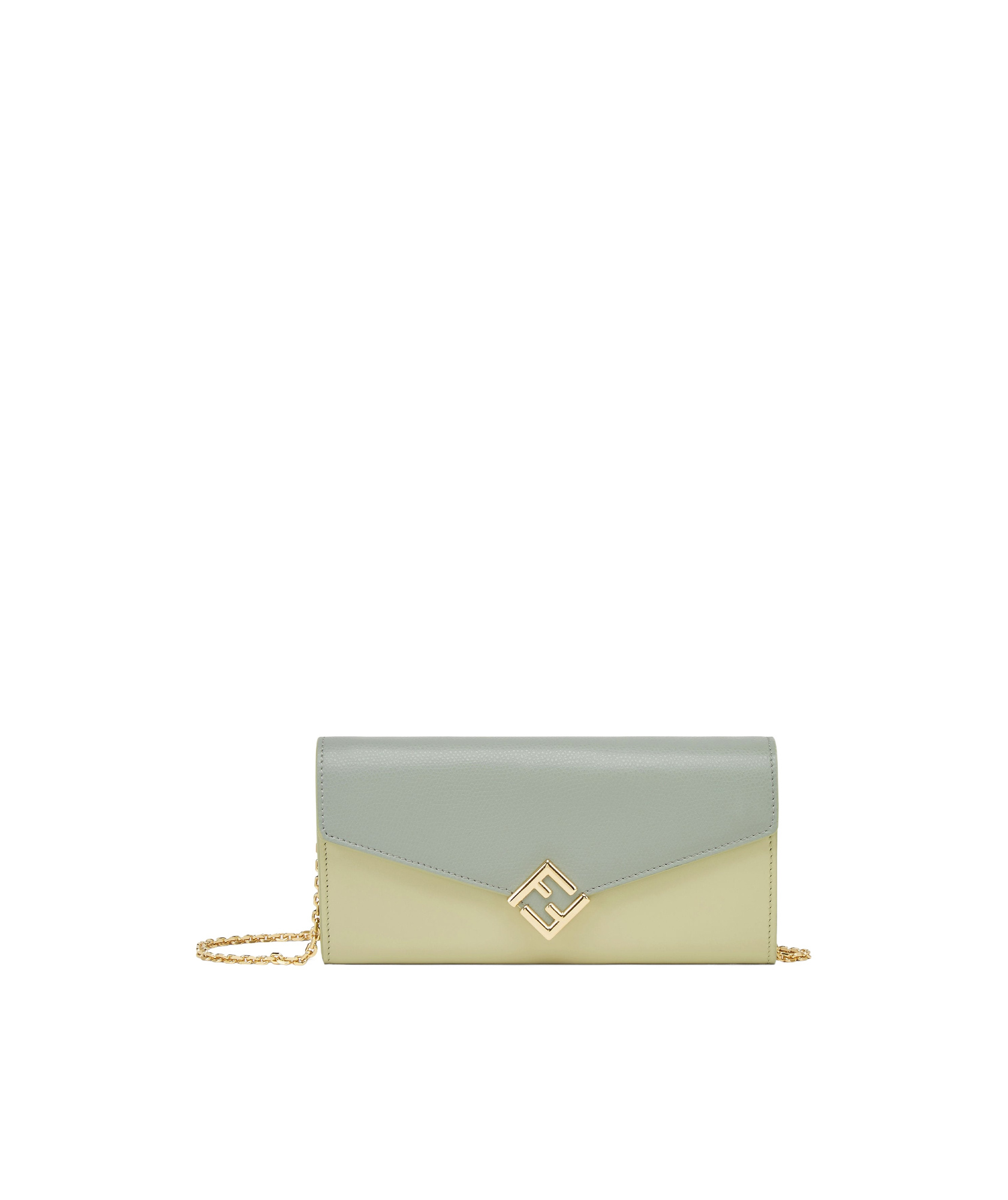 Fendi Green Leather Wallet In Green