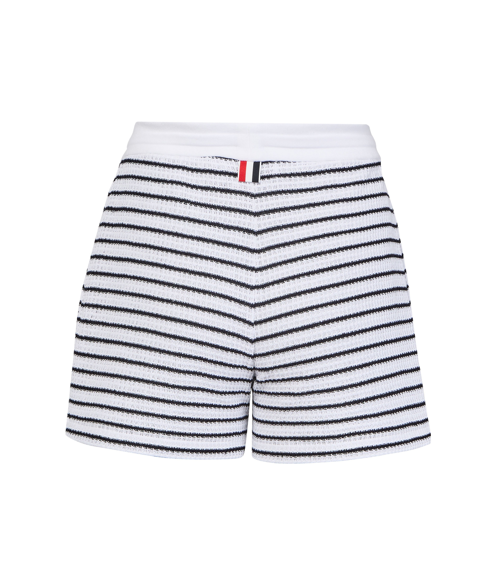 Thom Browne Striped Cotton Shorts With Adjustable Drawstring In White
