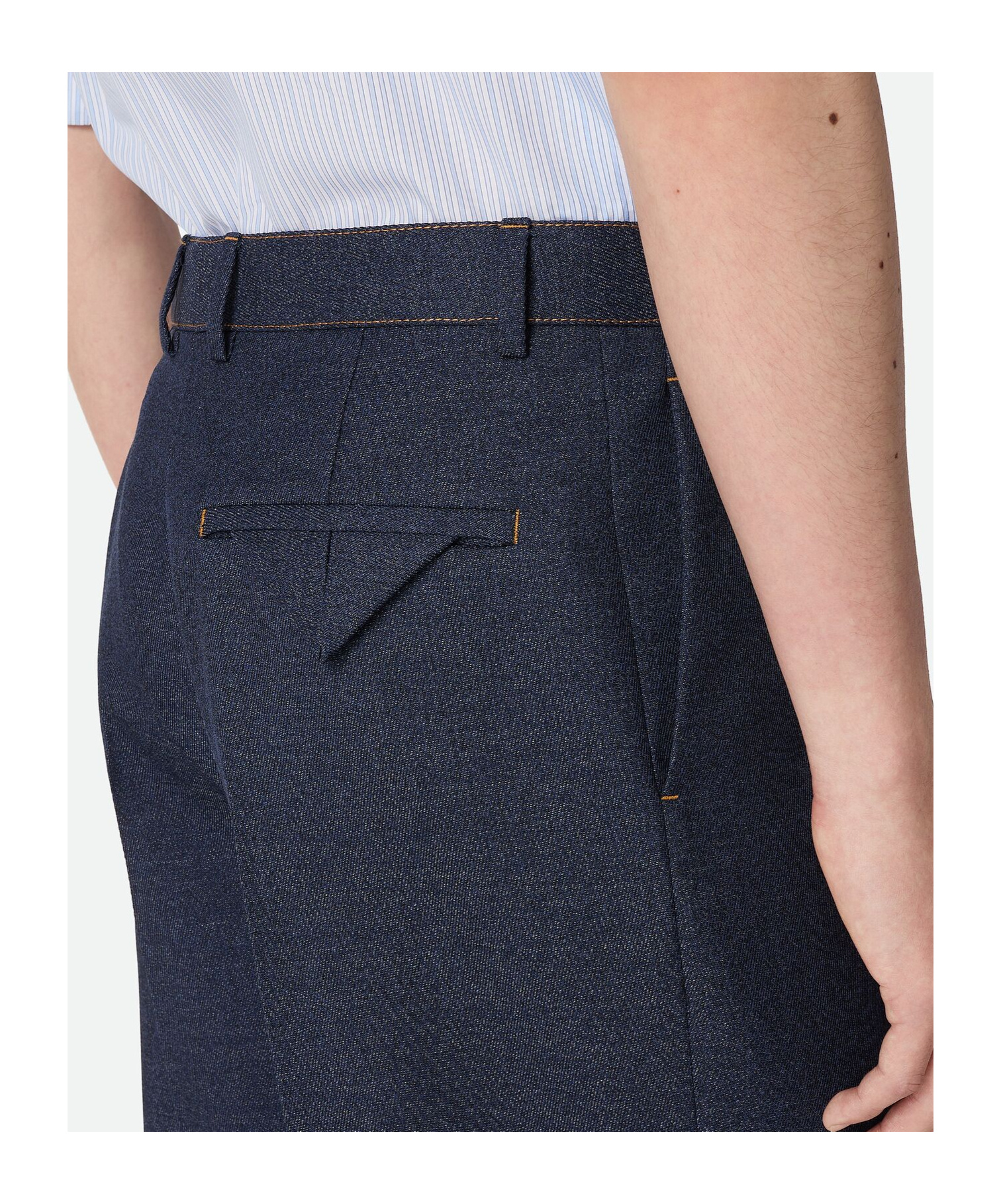Bottega Veneta Tailored Long Trousers With Side Pockets And Zip Fastening In Blue