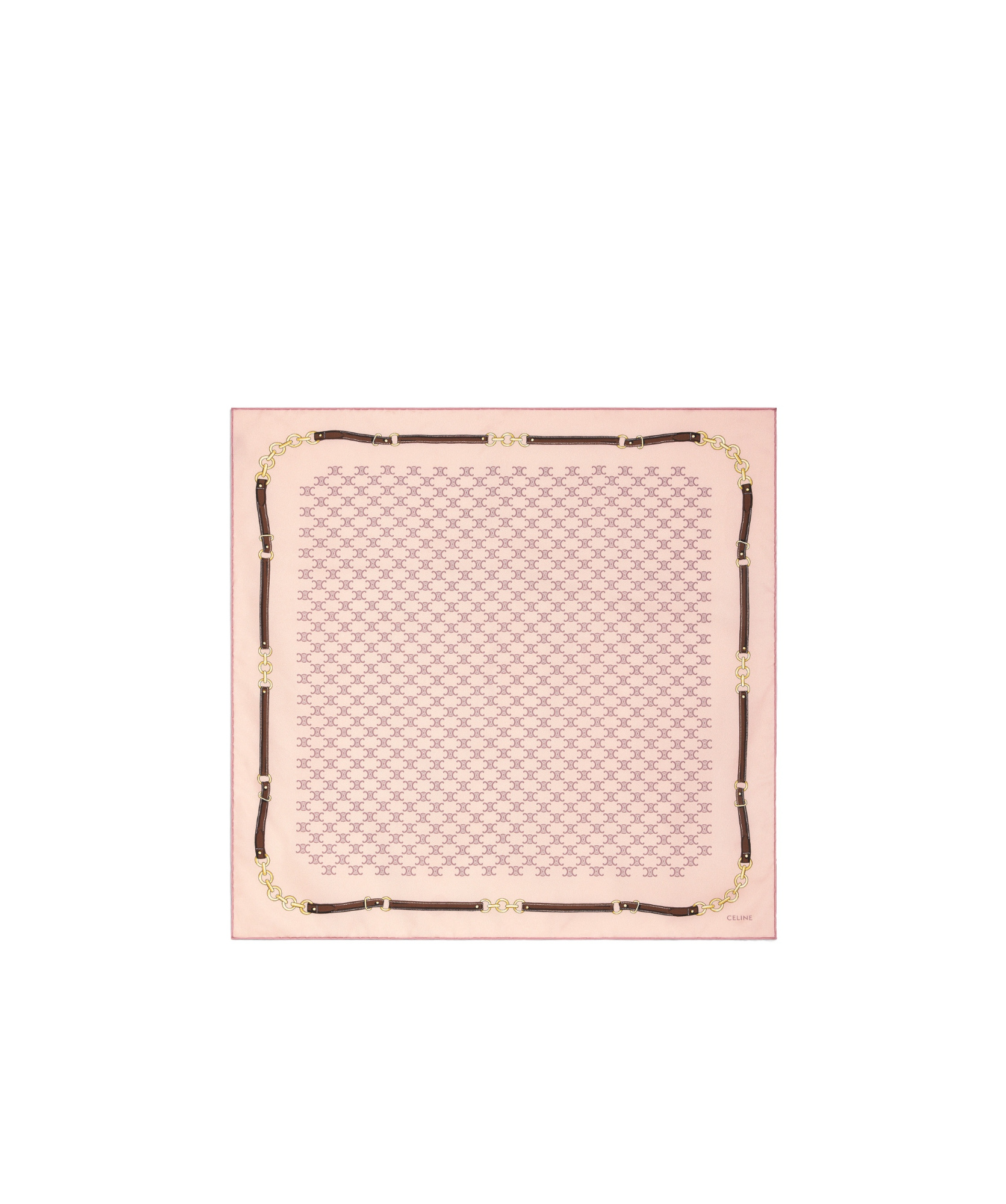 Celine Pattern Silk Scarf In Nude