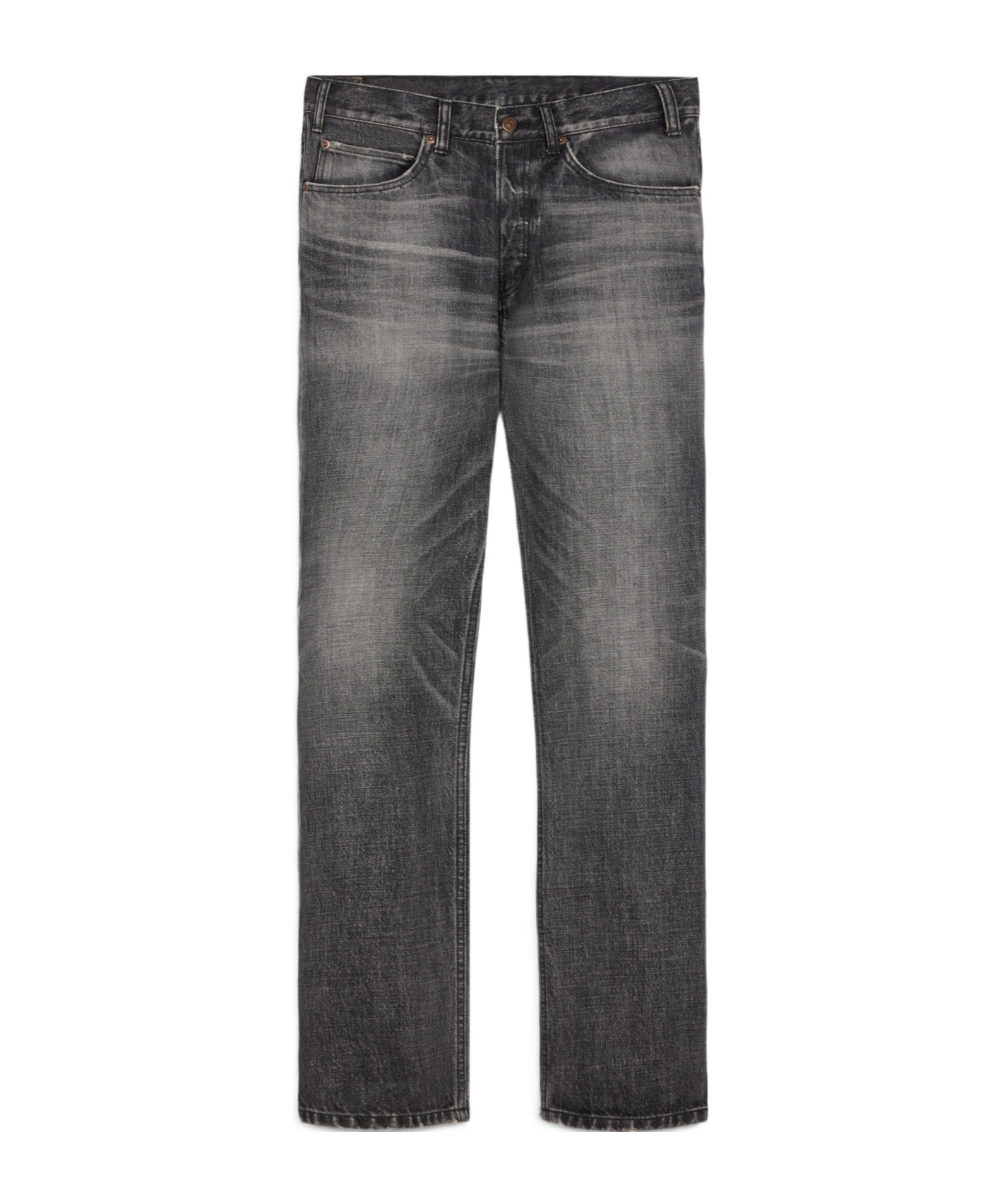 Celine Straight Leg Trousers Faded Effect In Gray