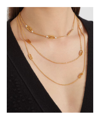 Fendi O'lock Necklace In Brown