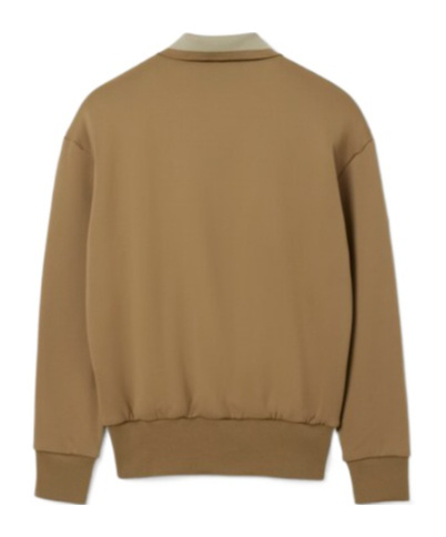 Lacoste Runway Polo Shirt Collar Badge Accent Sweatshirt In Green