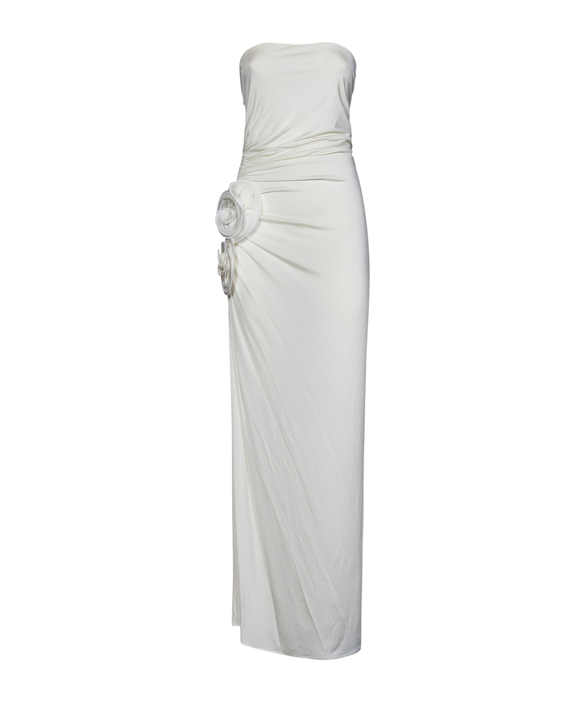Magda Butrym Floral-detailed Strapless Gown In White