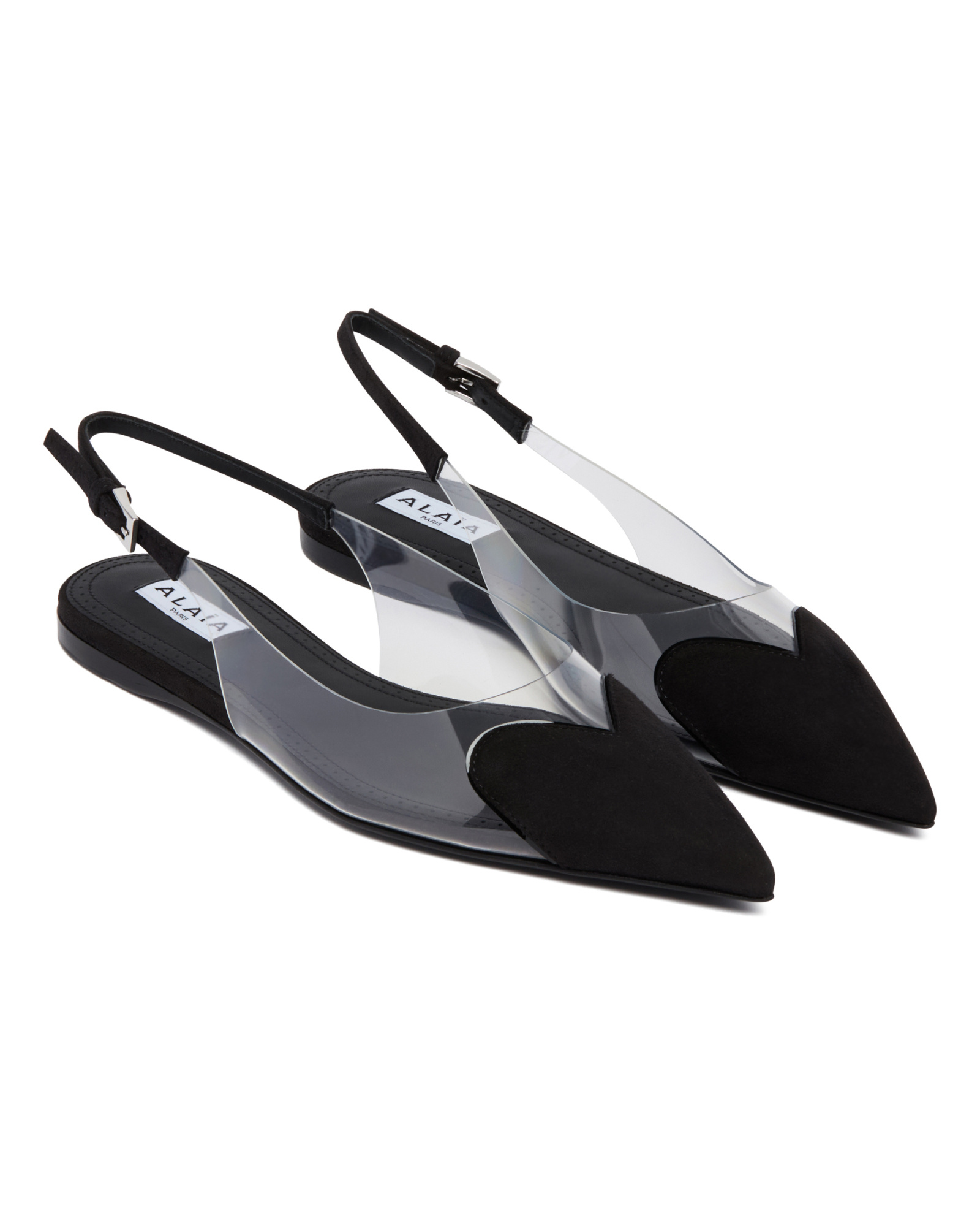 Alaïa Slingback Pointed-toe Ballet Flats In Black