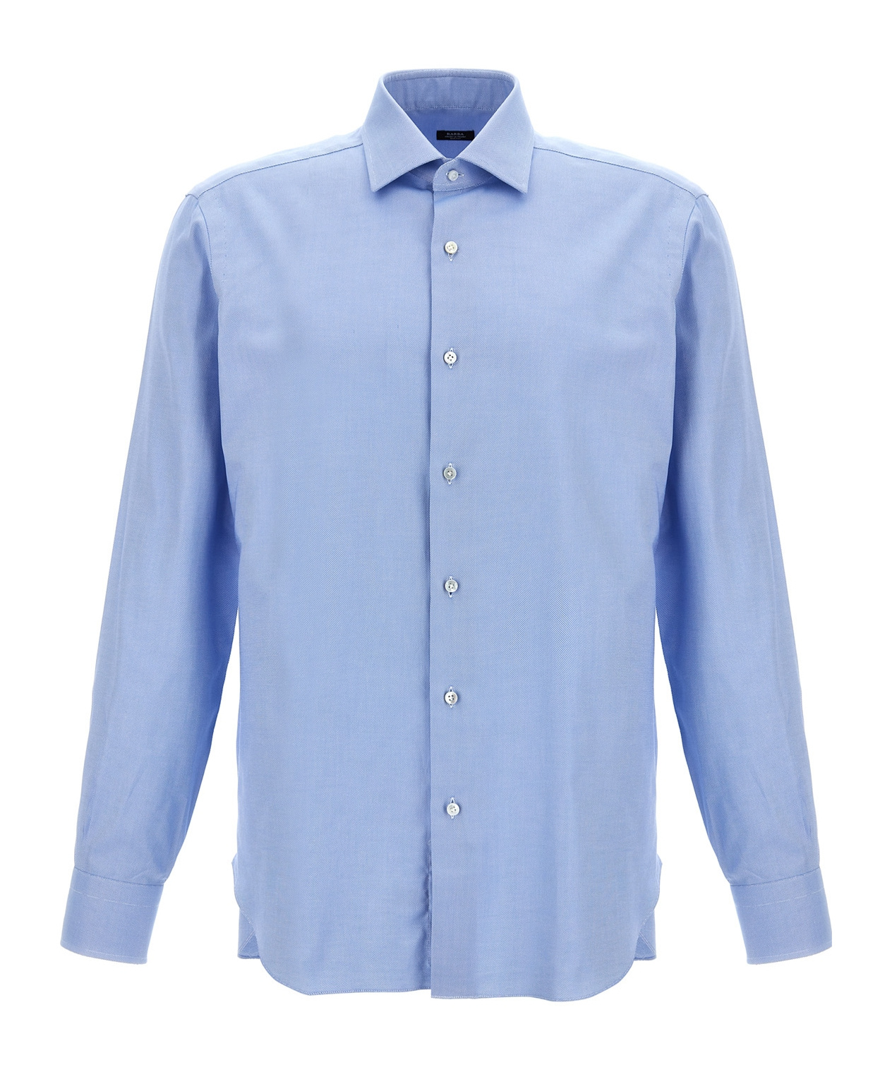 Barba Napoli Barba Tailored Poplin Shirt With Button Closure In Blue