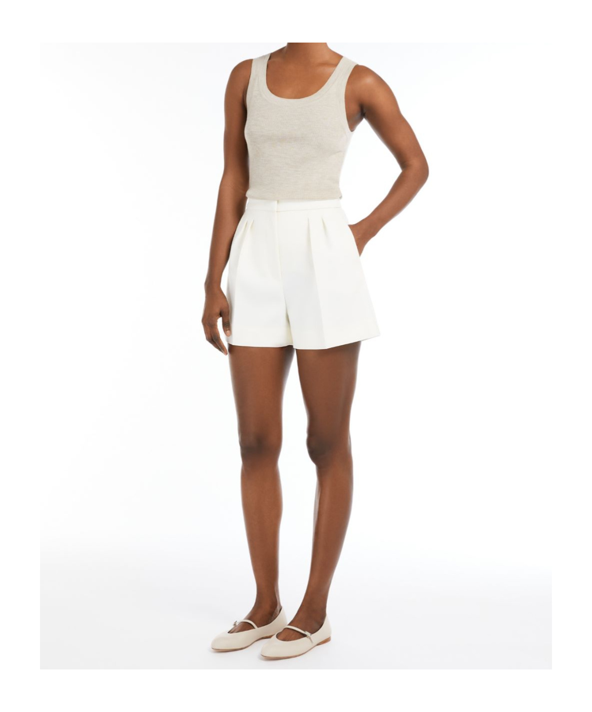 Max Mara Sleeveless Vest In Nude