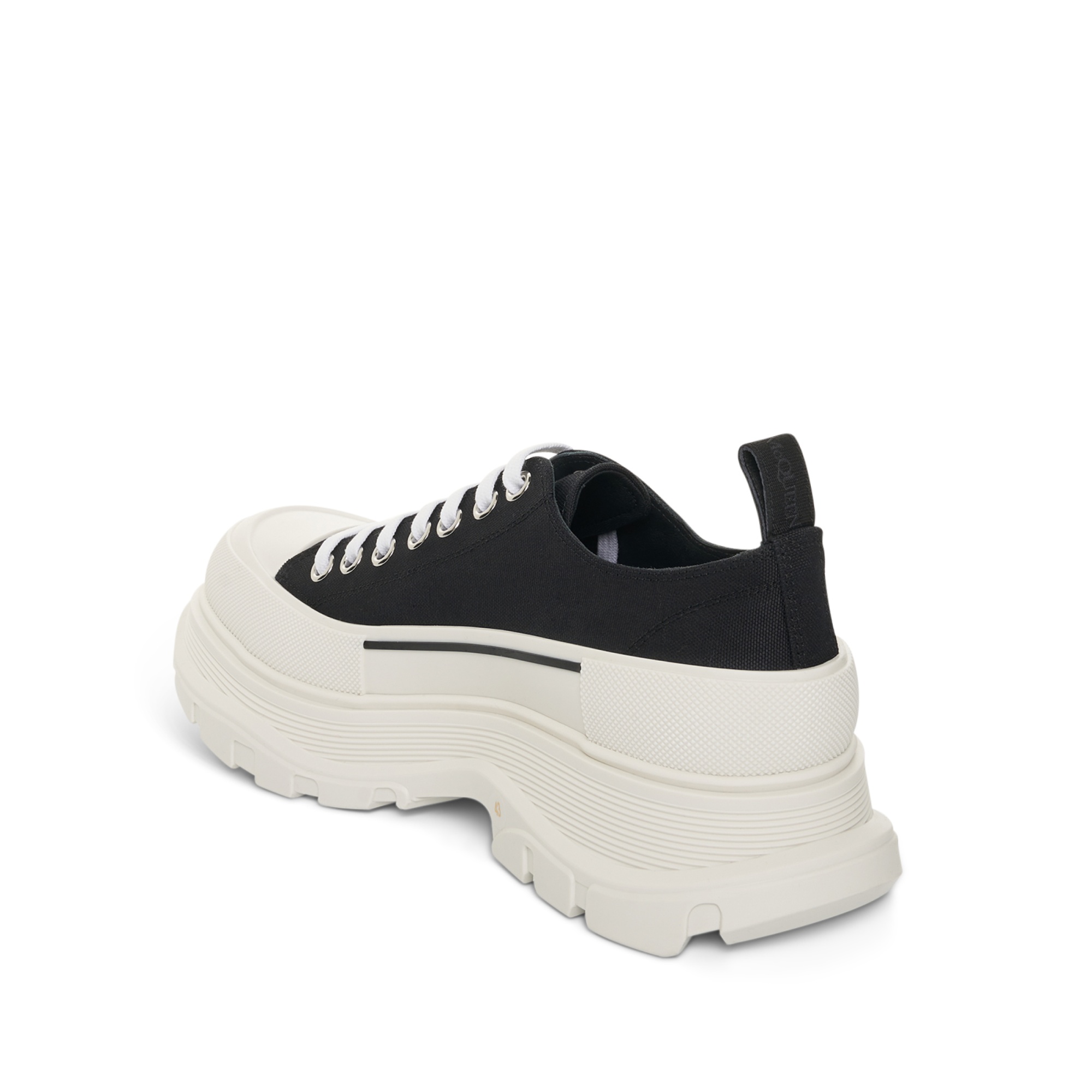 Alexander Mcqueen Black Nappa Leather Tread Slick Sneakers In White