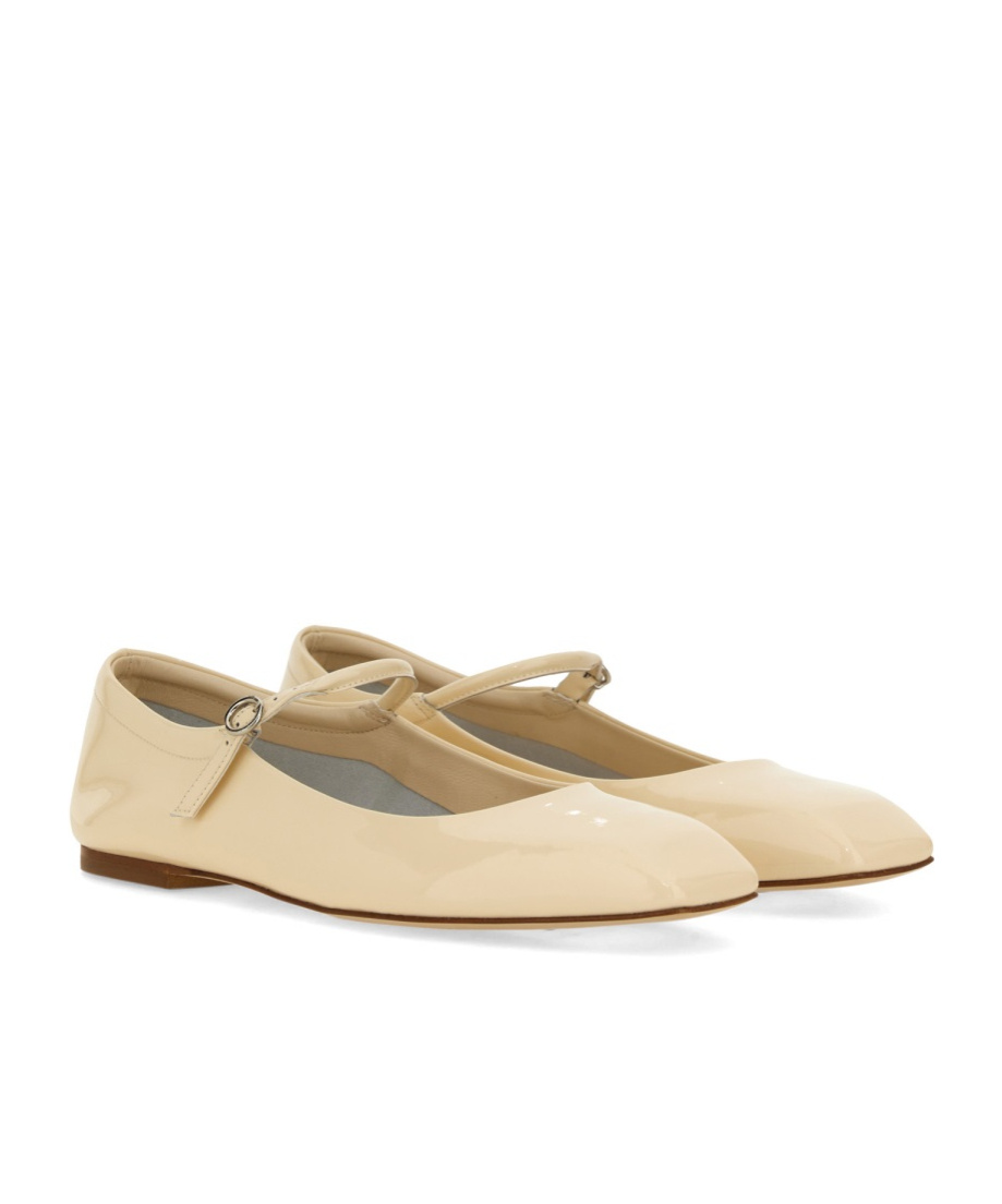 Aeyde Uma Leather Mary Jane Ballet Flats In Nude