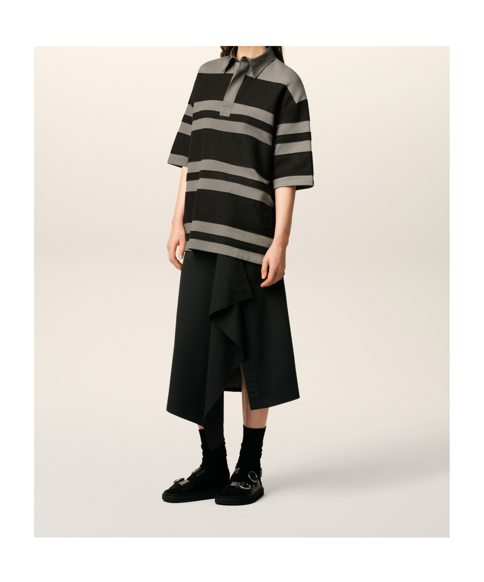 Ami Alexandre Mattiussi Cotton Polo Shirt In Black