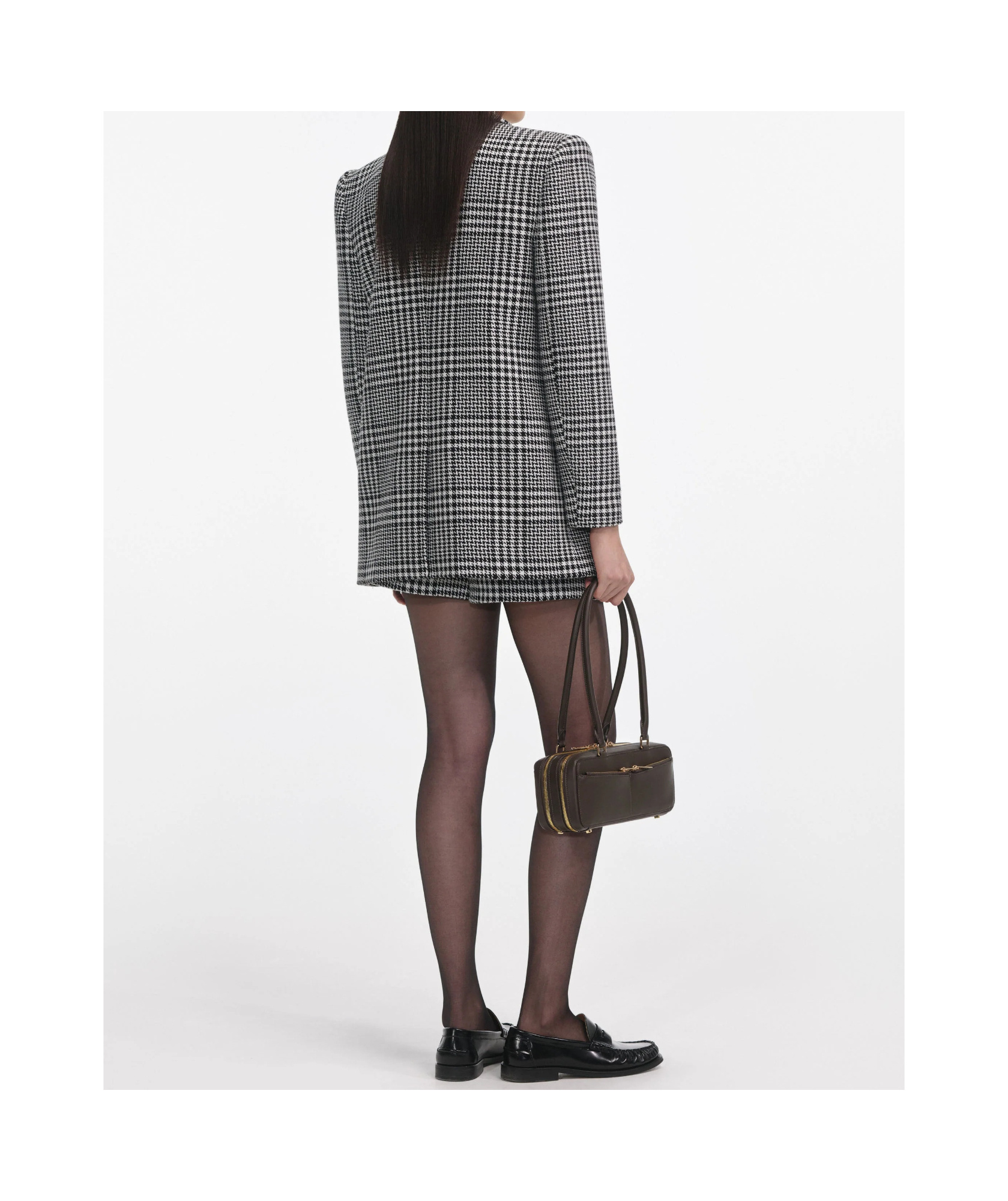 Self-portrait Hundstooth Oversized Blazer