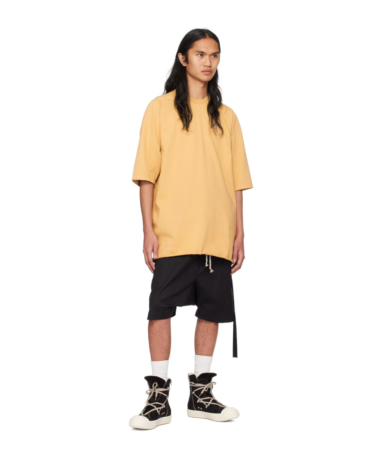 Rick Owens Drkshdw Jumbo T-shirt With Round Neck In Yellow
