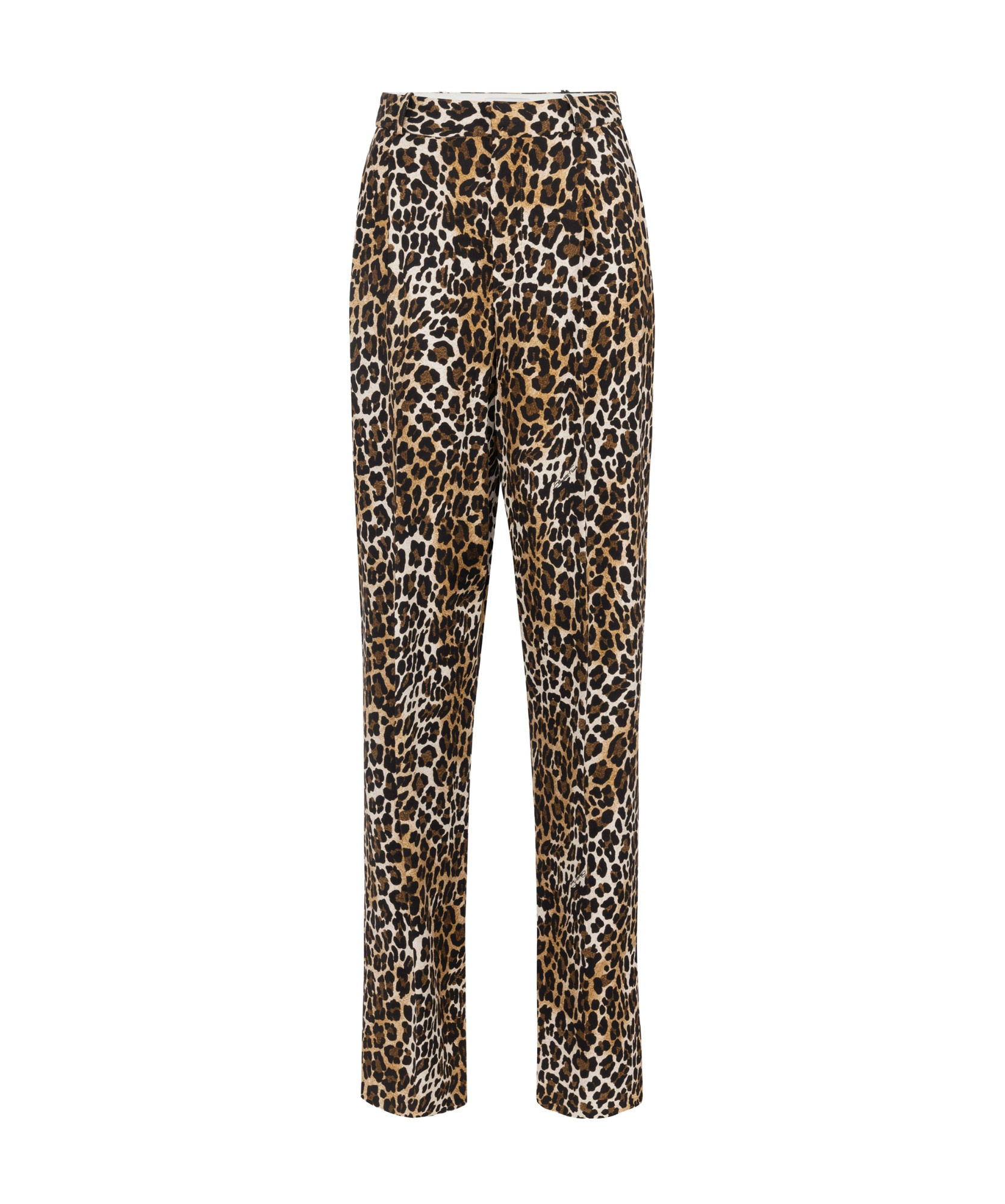 Elisabetta Franchi Pleated Crepe Trousers With Animal Print In Black