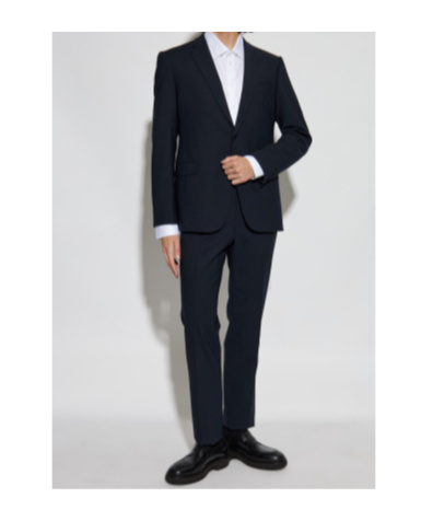Emporio Armani Single-breasted Wool Suit In Blue