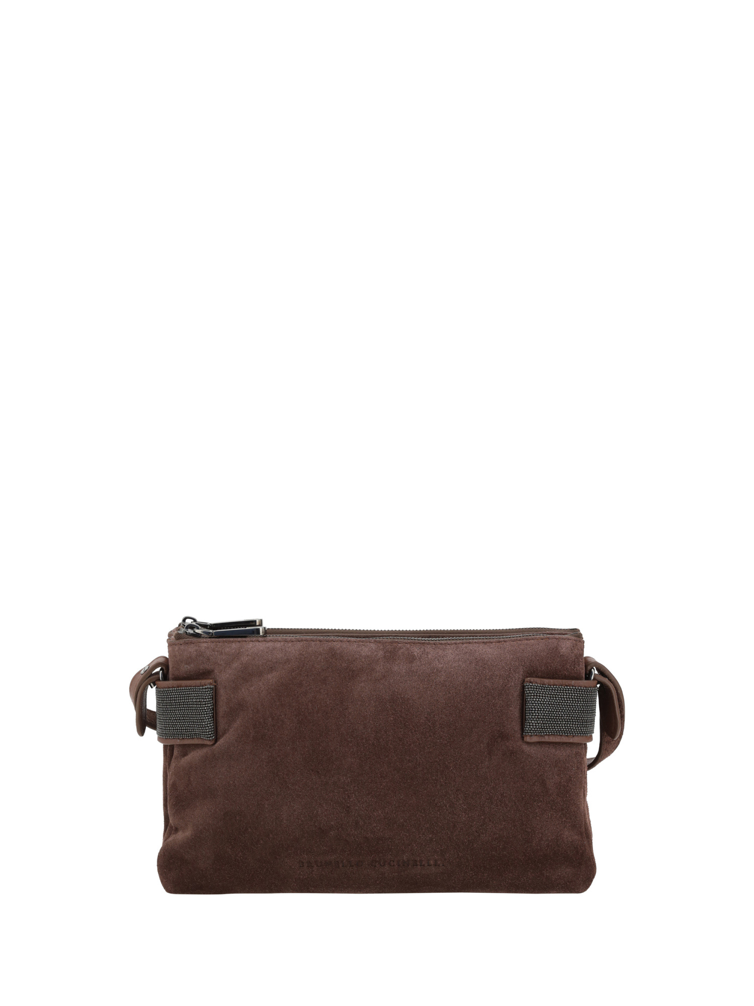 Brunello Cucinelli Essence Mini Monili Calfskin Suede Shoulder Bag In Burgundy