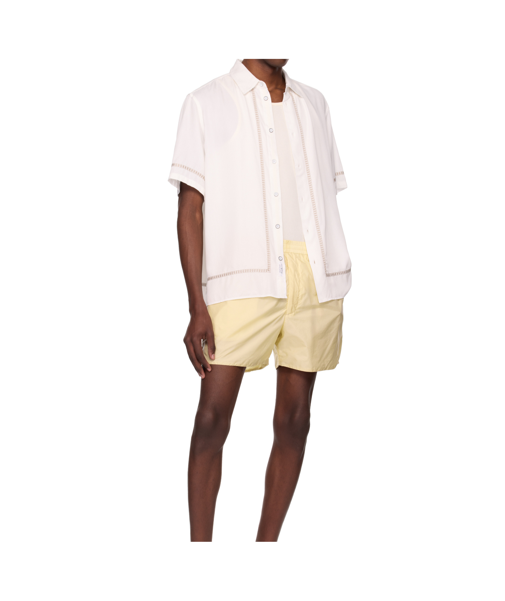 Rag & Bone Lapel Short-sleeved Shirt In White