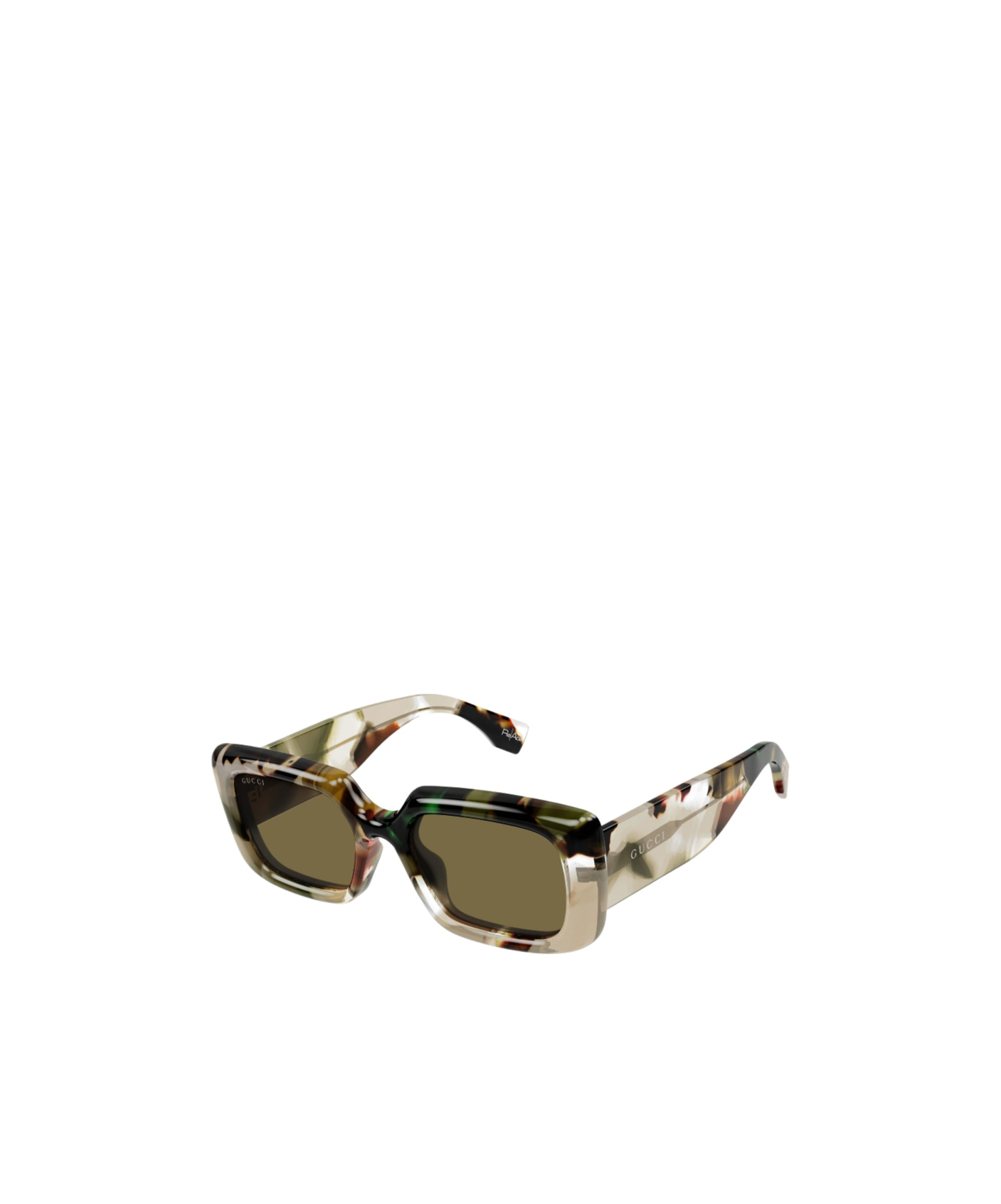 Gucci Oversized Square Frame Sunglasses With Glossy Finish In Brown