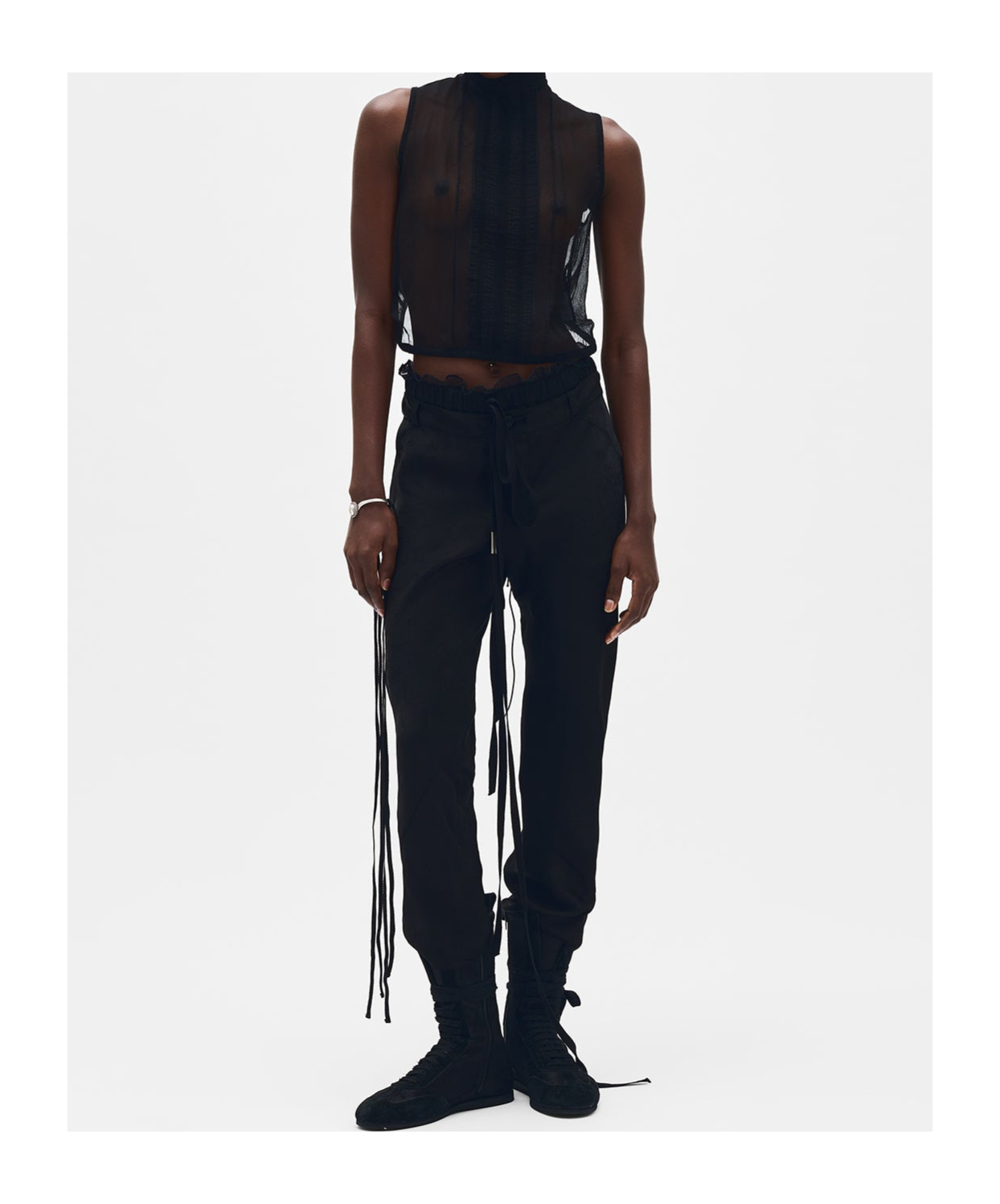 Ann Demeulemeester Hilju Turtleneck Crop Top In Black