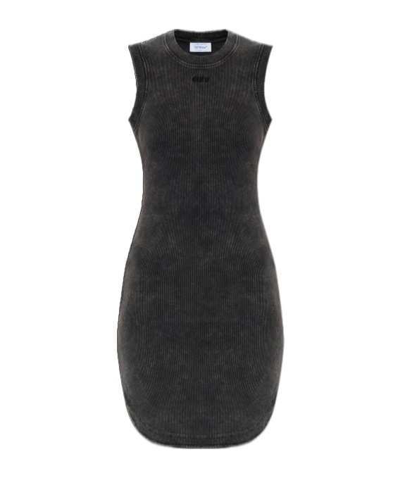 Off-white Sleeveless Dress In Black