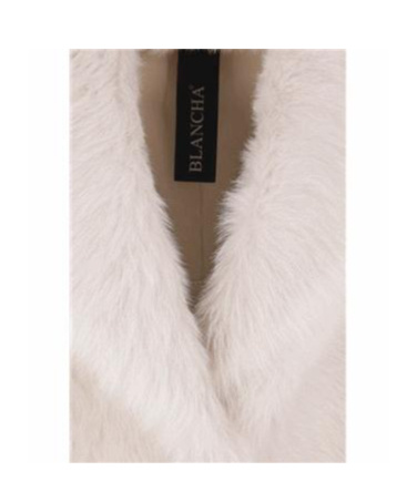 Blancha Wide-collar Sheerling Coat In Pink