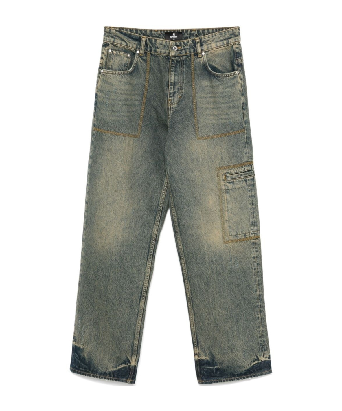 Represent Jeans With Belt Loops In Gray