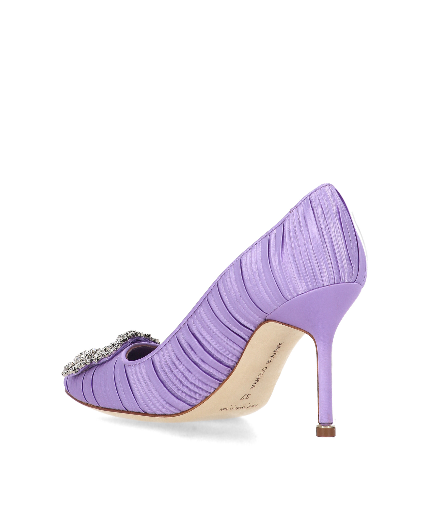 Shop Manolo Blahnik Embellished Pointed Toe Pumps In Purple